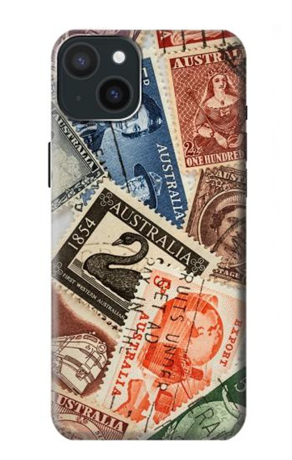 W3900 Stamps Hülle Schutzhülle Taschen und Leder Flip für iPhone 15 Plus