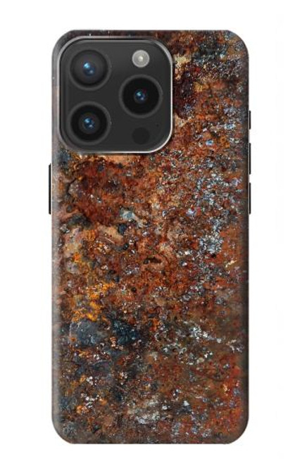 W2714 Rust Steel Texture Graphic Printed Hülle Schutzhülle Taschen und Leder Flip für iPhone 15 Pro