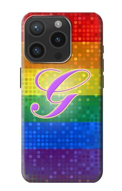 W2899 Rainbow LGBT Gay Pride Flag Hülle Schutzhülle Taschen und Leder Flip für iPhone 15 Pro