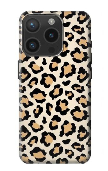 W3374 Fashionable Leopard Seamless Pattern Hülle Schutzhülle Taschen und Leder Flip für iPhone 15 Pro