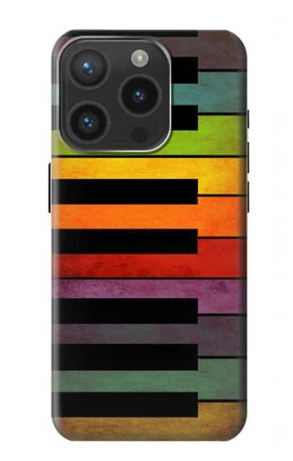 W3451 Colorful Piano Hülle Schutzhülle Taschen und Leder Flip für iPhone 15 Pro