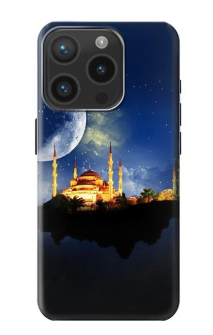 W3506 Islamic Ramadan Hülle Schutzhülle Taschen und Leder Flip für iPhone 15 Pro