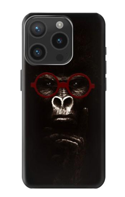 W3529 Thinking Gorilla Hülle Schutzhülle Taschen und Leder Flip für iPhone 15 Pro