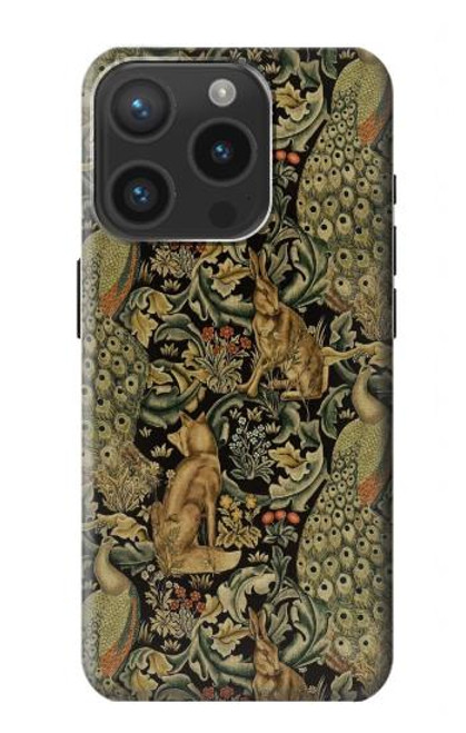 W3661 William Morris Forest Velvet Hülle Schutzhülle Taschen und Leder Flip für iPhone 15 Pro