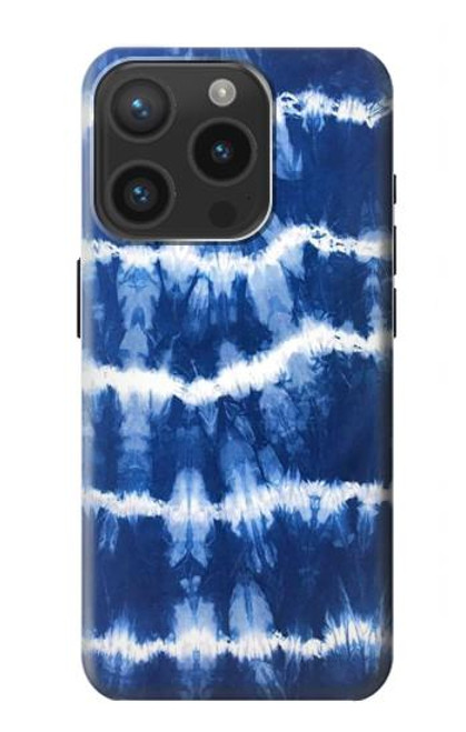 W3671 Blue Tie Dye Hülle Schutzhülle Taschen und Leder Flip für iPhone 15 Pro