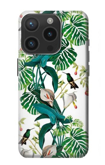 W3697 Leaf Life Birds Hülle Schutzhülle Taschen und Leder Flip für iPhone 15 Pro