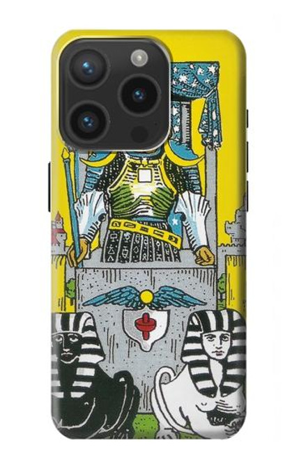 W3739 Tarot Card The Chariot Hülle Schutzhülle Taschen und Leder Flip für iPhone 15 Pro