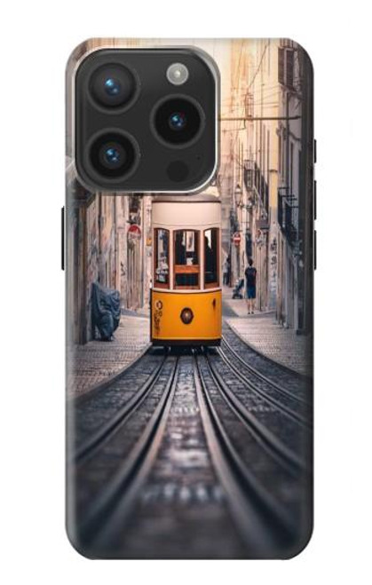 W3867 Trams in Lisbon Hülle Schutzhülle Taschen und Leder Flip für iPhone 15 Pro