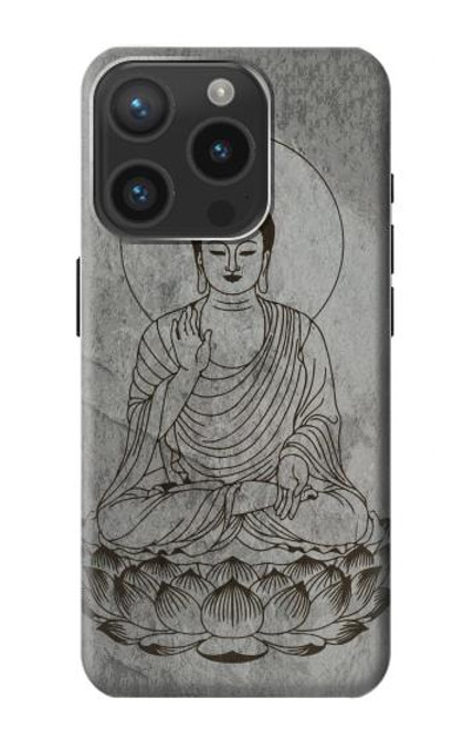 W3873 Buddha Line Art Hülle Schutzhülle Taschen und Leder Flip für iPhone 15 Pro