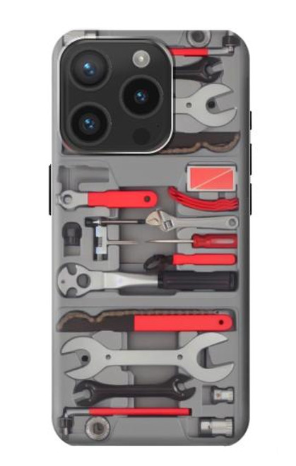 W3921 Bike Repair Tool Graphic Paint Hülle Schutzhülle Taschen und Leder Flip für iPhone 15 Pro