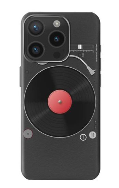 W3952 Turntable Vinyl Record Player Graphic Hülle Schutzhülle Taschen und Leder Flip für iPhone 15 Pro