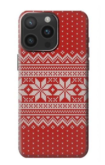 W3384 Winter Seamless Knitting Pattern Hülle Schutzhülle Taschen und Leder Flip für iPhone 15 Pro Max