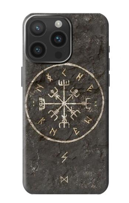 W3413 Norse Ancient Viking Symbol Hülle Schutzhülle Taschen und Leder Flip für iPhone 15 Pro Max