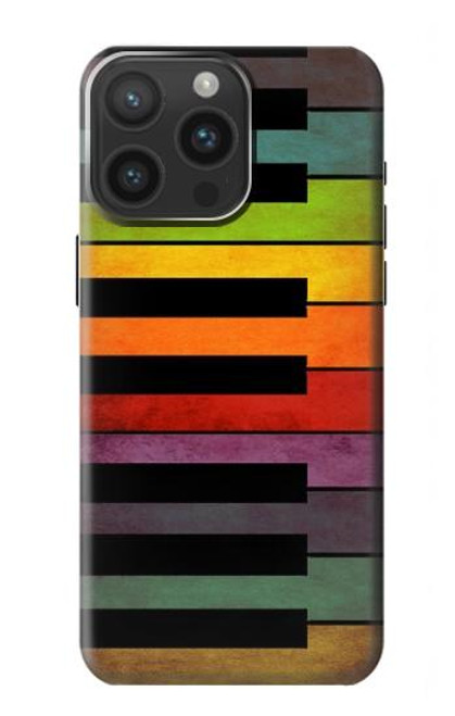 W3451 Colorful Piano Hülle Schutzhülle Taschen und Leder Flip für iPhone 15 Pro Max