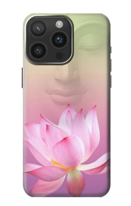 W3511 Lotus flower Buddhism Hülle Schutzhülle Taschen und Leder Flip für iPhone 15 Pro Max