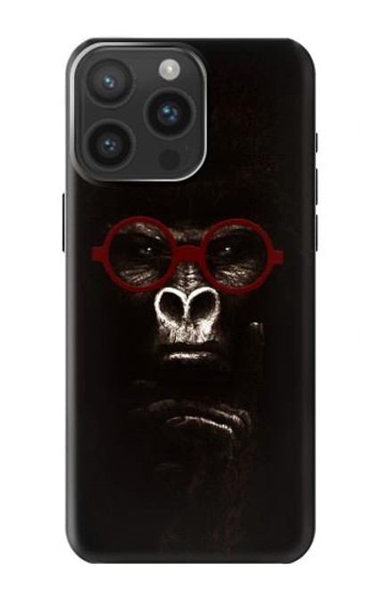 W3529 Thinking Gorilla Hülle Schutzhülle Taschen und Leder Flip für iPhone 15 Pro Max