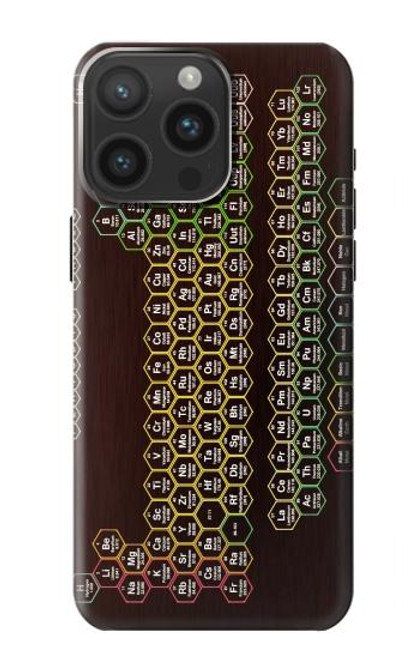 W3544 Neon Honeycomb Periodic Table Hülle Schutzhülle Taschen und Leder Flip für iPhone 15 Pro Max