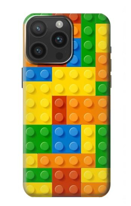 W3595 Brick Toy Hülle Schutzhülle Taschen und Leder Flip für iPhone 15 Pro Max
