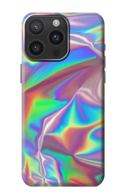 W3597 Holographic Photo Printed Hülle Schutzhülle Taschen und Leder Flip für iPhone 15 Pro Max