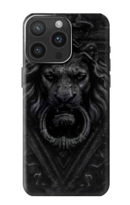 W3619 Dark Gothic Lion Hülle Schutzhülle Taschen und Leder Flip für iPhone 15 Pro Max