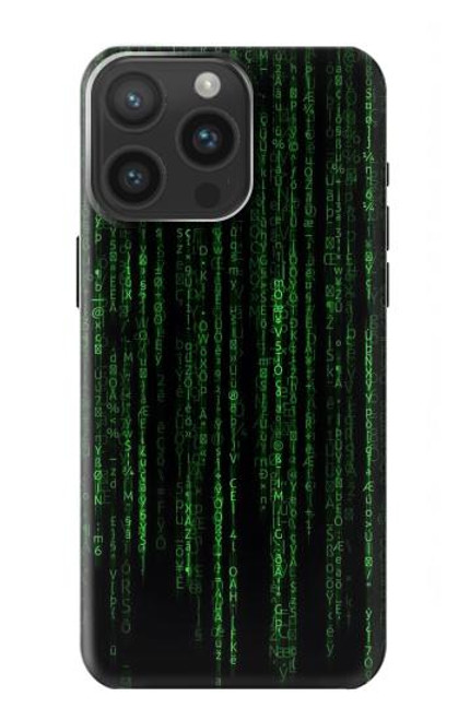 W3668 Binary Code Hülle Schutzhülle Taschen und Leder Flip für iPhone 15 Pro Max