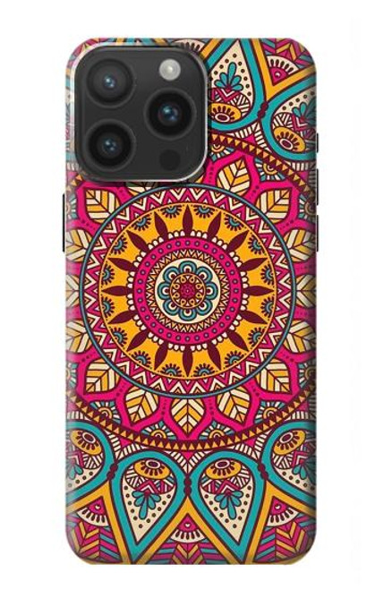 W3694 Hippie Art Pattern Hülle Schutzhülle Taschen und Leder Flip für iPhone 15 Pro Max