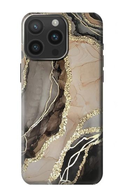 W3700 Marble Gold Graphic Printed Hülle Schutzhülle Taschen und Leder Flip für iPhone 15 Pro Max