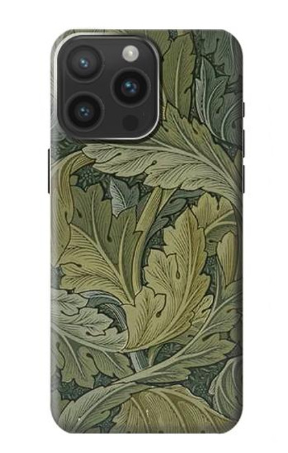 W3790 William Morris Acanthus Leaves Hülle Schutzhülle Taschen und Leder Flip für iPhone 15 Pro Max