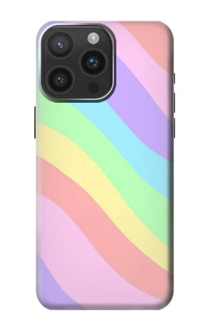 W3810 Pastel Unicorn Summer Wave Hülle Schutzhülle Taschen und Leder Flip für iPhone 15 Pro Max