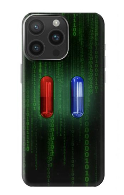 W3816 Red Pill Blue Pill Capsule Hülle Schutzhülle Taschen und Leder Flip für iPhone 15 Pro Max