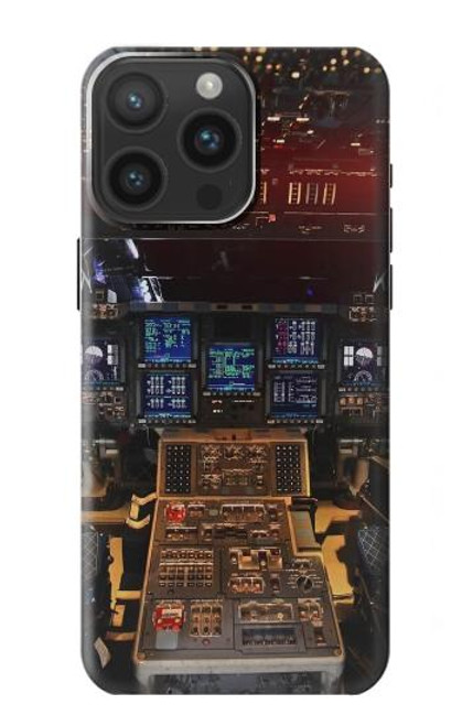 W3836 Airplane Cockpit Hülle Schutzhülle Taschen und Leder Flip für iPhone 15 Pro Max