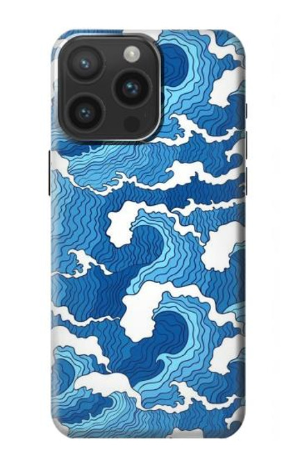 W3901 Aesthetic Storm Ocean Waves Hülle Schutzhülle Taschen und Leder Flip für iPhone 15 Pro Max