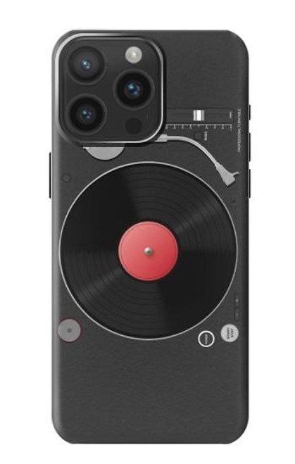 W3952 Turntable Vinyl Record Player Graphic Hülle Schutzhülle Taschen und Leder Flip für iPhone 15 Pro Max