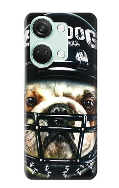 W0098 Bulldog American Football Hülle Schutzhülle Taschen und Leder Flip für OnePlus Nord 3