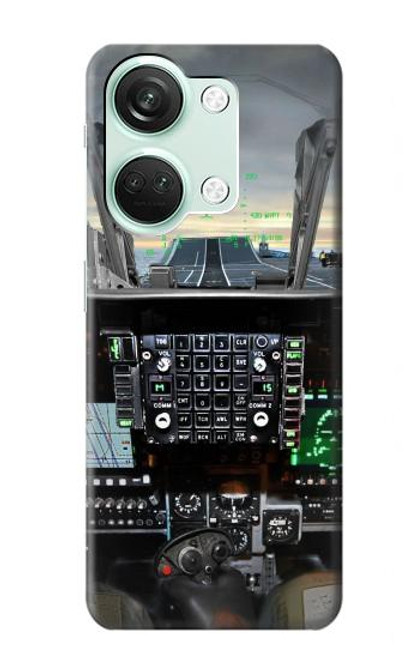 W2435 Fighter Jet Aircraft Cockpit Hülle Schutzhülle Taschen und Leder Flip für OnePlus Nord 3
