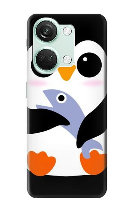 W2631 Cute Baby Penguin Hülle Schutzhülle Taschen und Leder Flip für OnePlus Nord 3