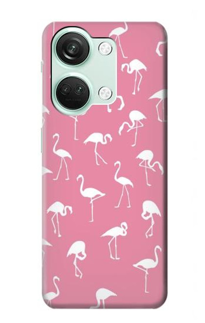 W2858 Pink Flamingo Pattern Hülle Schutzhülle Taschen und Leder Flip für OnePlus Nord 3