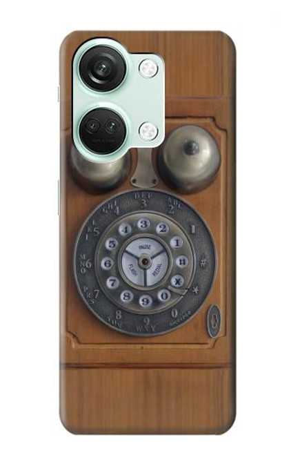 W3146 Antique Wall Retro Dial Phone Hülle Schutzhülle Taschen und Leder Flip für OnePlus Nord 3