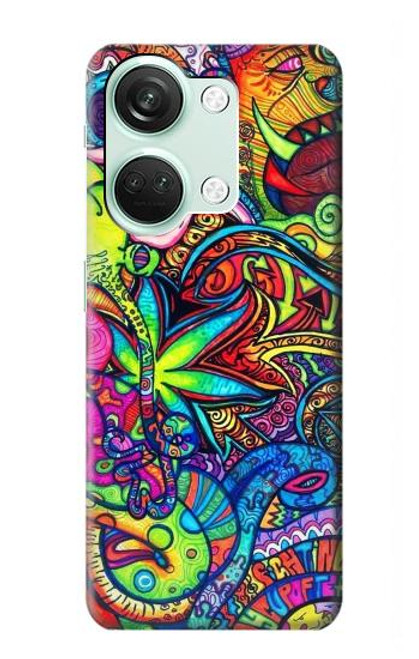 W3255 Colorful Art Pattern Hülle Schutzhülle Taschen und Leder Flip für OnePlus Nord 3