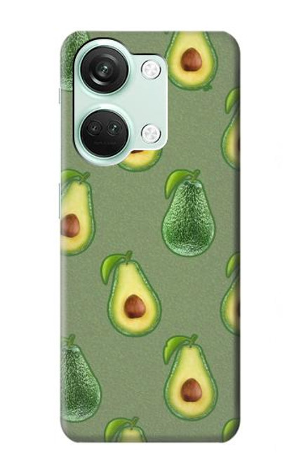 W3285 Avocado Fruit Pattern Hülle Schutzhülle Taschen und Leder Flip für OnePlus Nord 3