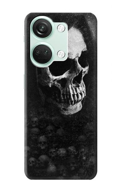 W3333 Death Skull Grim Reaper Hülle Schutzhülle Taschen und Leder Flip für OnePlus Nord 3