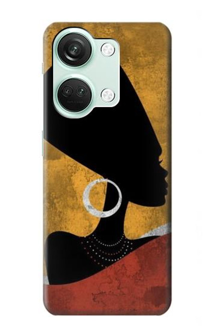W3453 African Queen Nefertiti Silhouette Hülle Schutzhülle Taschen und Leder Flip für OnePlus Nord 3