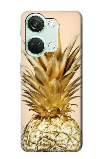 W3490 Gold Pineapple Hülle Schutzhülle Taschen und Leder Flip für OnePlus Nord 3