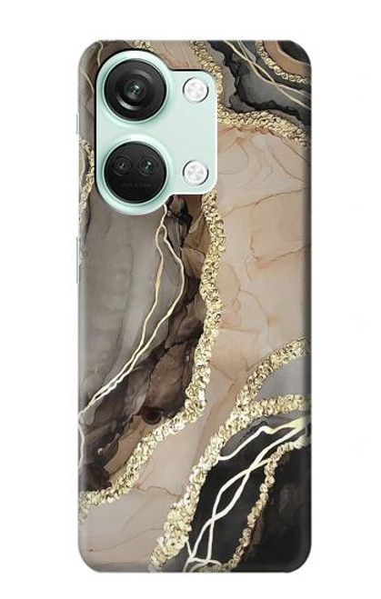 W3700 Marble Gold Graphic Printed Hülle Schutzhülle Taschen und Leder Flip für OnePlus Nord 3