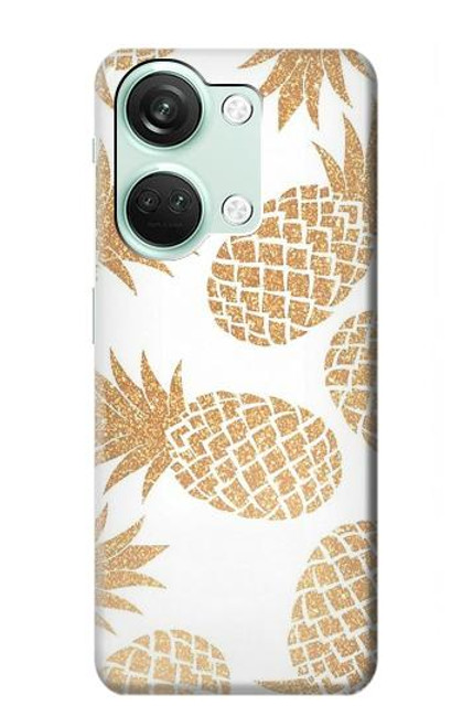 W3718 Seamless Pineapple Hülle Schutzhülle Taschen und Leder Flip für OnePlus Nord 3