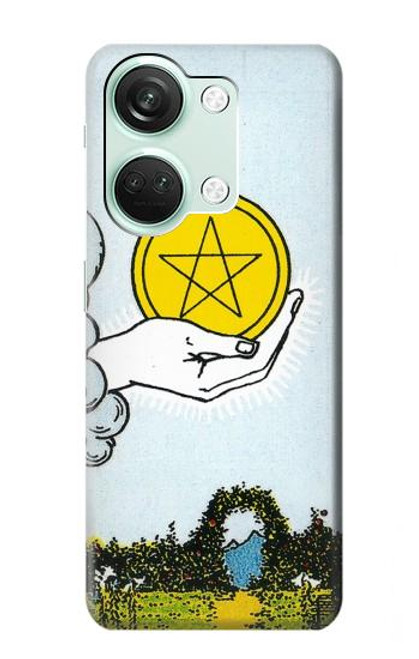 W3722 Tarot Card Ace of Pentacles Coins Hülle Schutzhülle Taschen und Leder Flip für OnePlus Nord 3