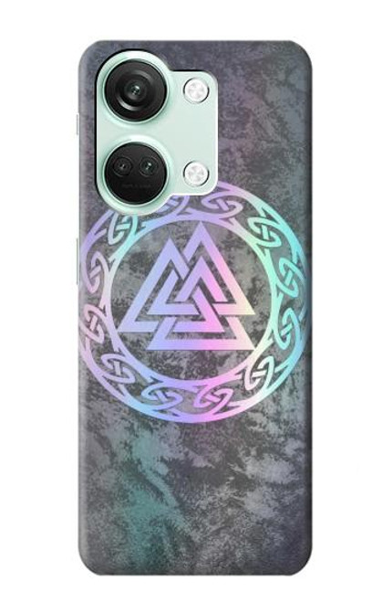 W3833 Valknut Odin Wotans Knot Hrungnir Heart Hülle Schutzhülle Taschen und Leder Flip für OnePlus Nord 3