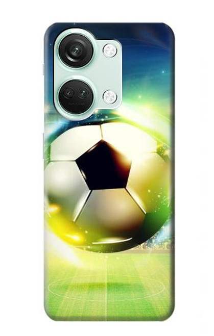 W3844 Glowing Football Soccer Ball Hülle Schutzhülle Taschen und Leder Flip für OnePlus Nord 3