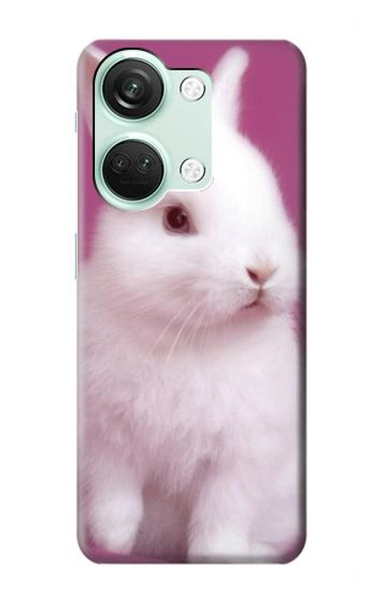 W3870 Cute Baby Bunny Hülle Schutzhülle Taschen und Leder Flip für OnePlus Nord 3