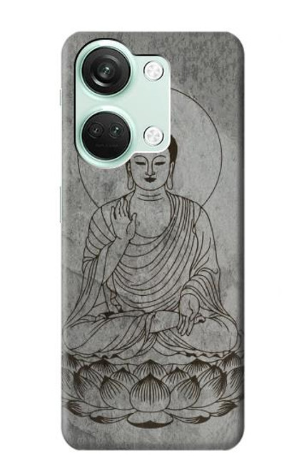 W3873 Buddha Line Art Hülle Schutzhülle Taschen und Leder Flip für OnePlus Nord 3